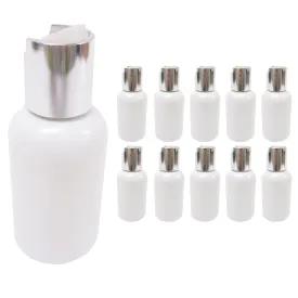 10 Pc Refillable Soap Dispenser Bottle Sanitizer Empty Plastic Jar Cream 2oz