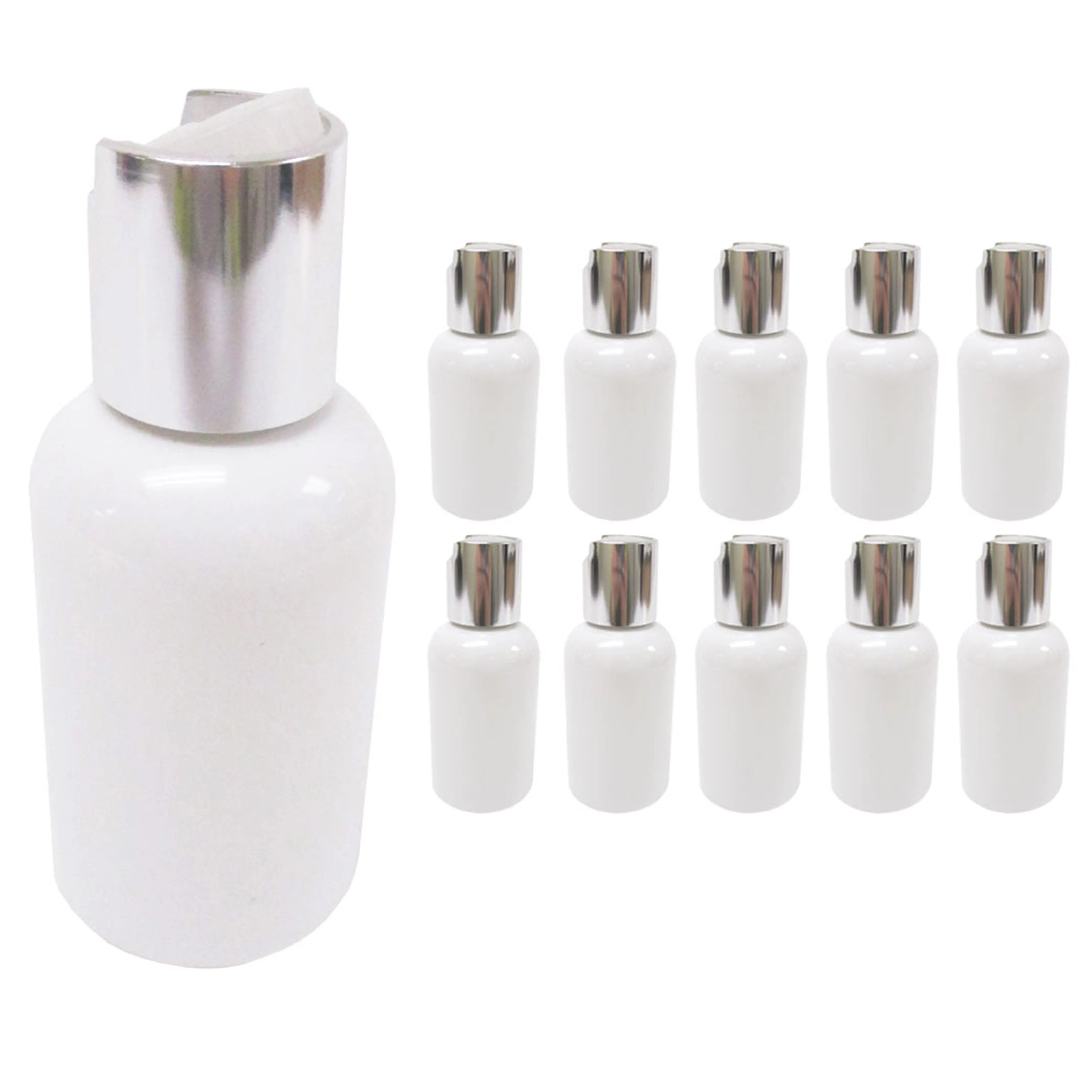 10 Pc Refillable Soap Dispenser Bottle Sanitizer Empty Plastic Jar Cream 2oz