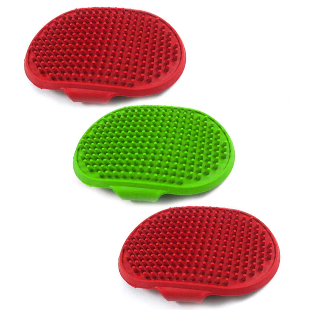 3X Pet Grooming Brush Palm Adjustable Dog Cat Shower Soft Rubber Comb Hair Bath
