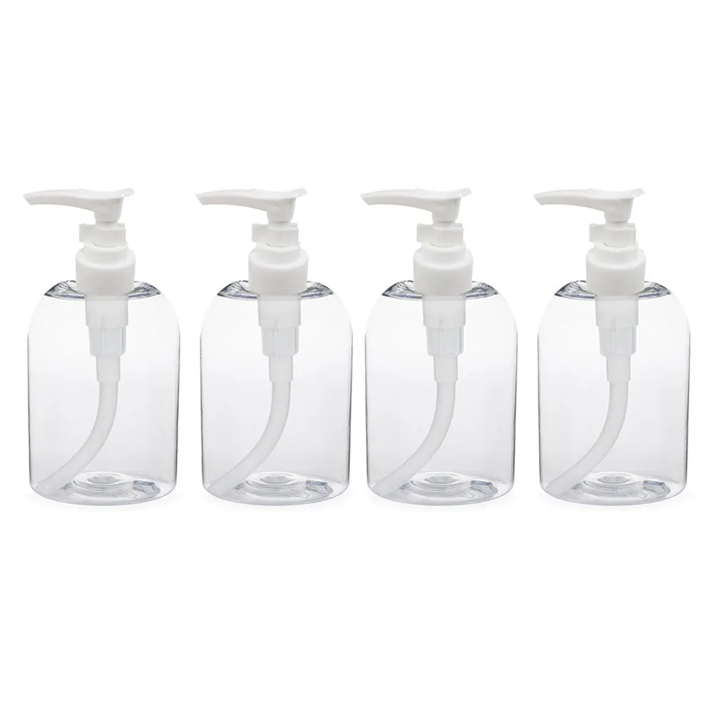 4 Pack Liquid Soap Dispenser Pump Lotion Refillable Shampoo Travel Bottle Clear