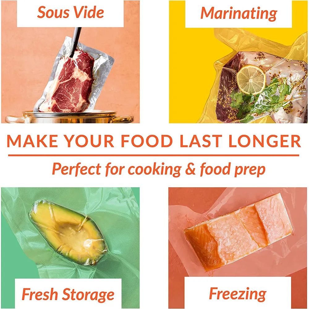 4 Roll Vacuum Food Sealer Bags | Saver Seal Rolls | Storage Commercial Heat Grade | 20CMx6M