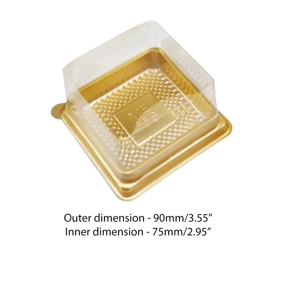 90x90mm Gold Square Base With Clear Lid