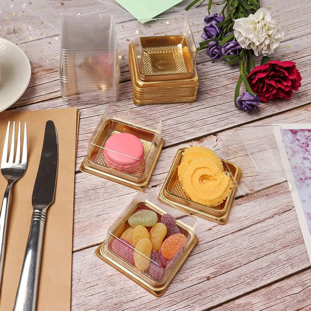90x90mm Gold Square Base With Clear Lid