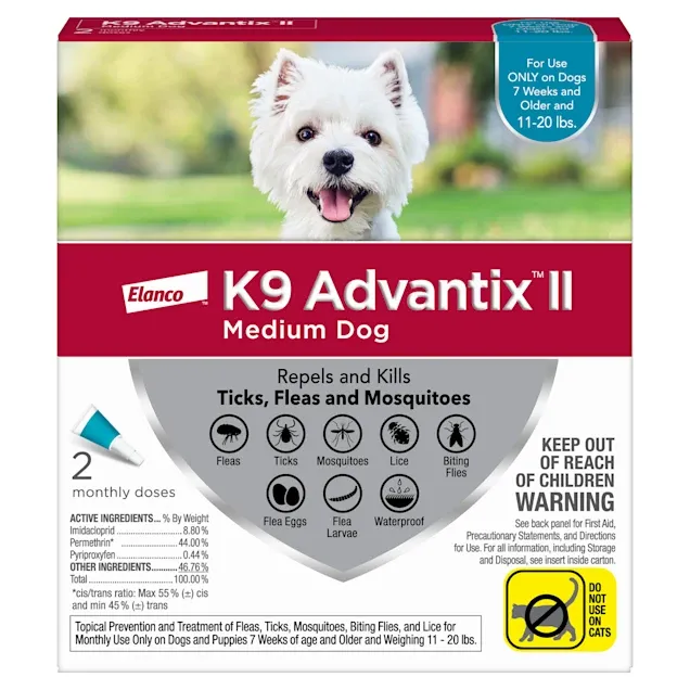 Advantix II - Elanco, Flea & Tick Treatment for Dogs 11 lbs to 20 lbs
