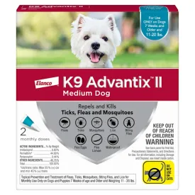 Advantix II - Elanco, Flea & Tick Treatment for Dogs 11 lbs to 20 lbs