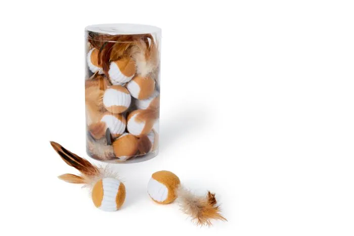 Bud-Z Ball With Feather Cat Toy Bulk Cat