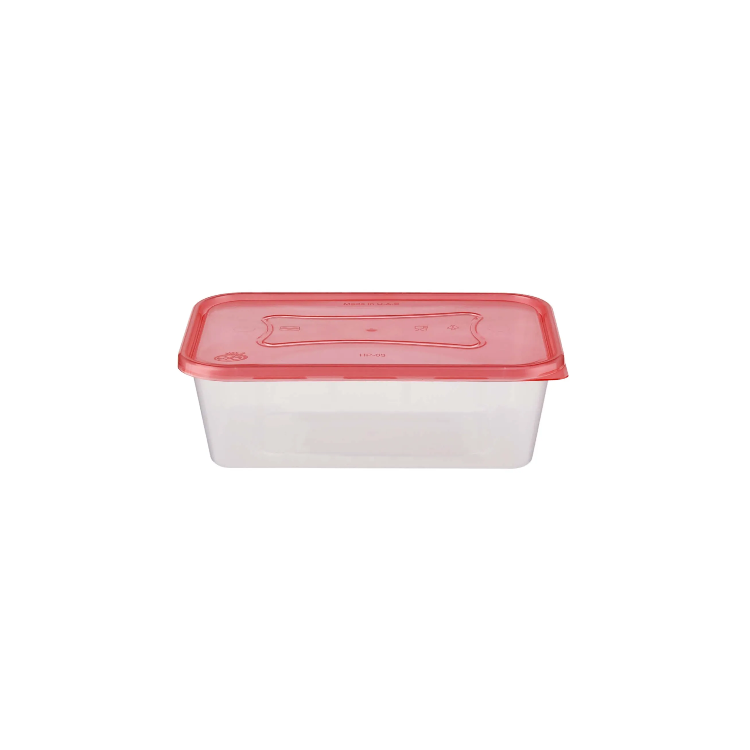 Clear Rectangular Microwave Container With Color Lids