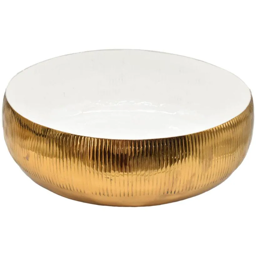 DECOR BOWL STAINLESS STEEL & ENAMEL GOLD
