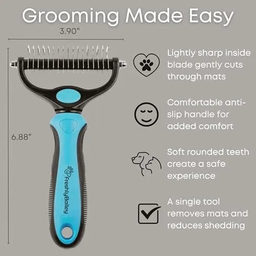 Dematting and Deshedding Comb for Dogs and Cats Grooming Tool