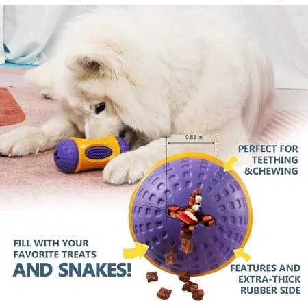 Dog Puppy Treats Dispenser Rubber Strong Chew Toy - Assorted