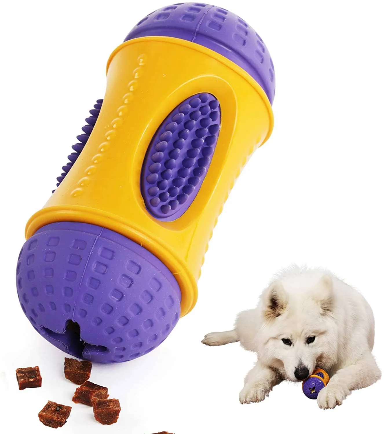 Dog Puppy Treats Dispenser Rubber Strong Chew Toy - Assorted