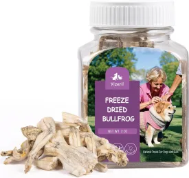 Freeze-Dried Bullfrog Cat Dog Treats - Single Ingredient Pet Snacks High-Protein,Grain-Free,Supports Teeth & Joints (2-3 Frogs)