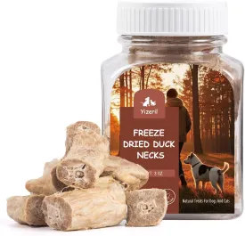 Freeze Dried Duck Necks Dog Cat Treats  High Protein Pet Snack Single Ingredient,Grain Free Dental Chews for Teeth Cleaning (13Pcs)