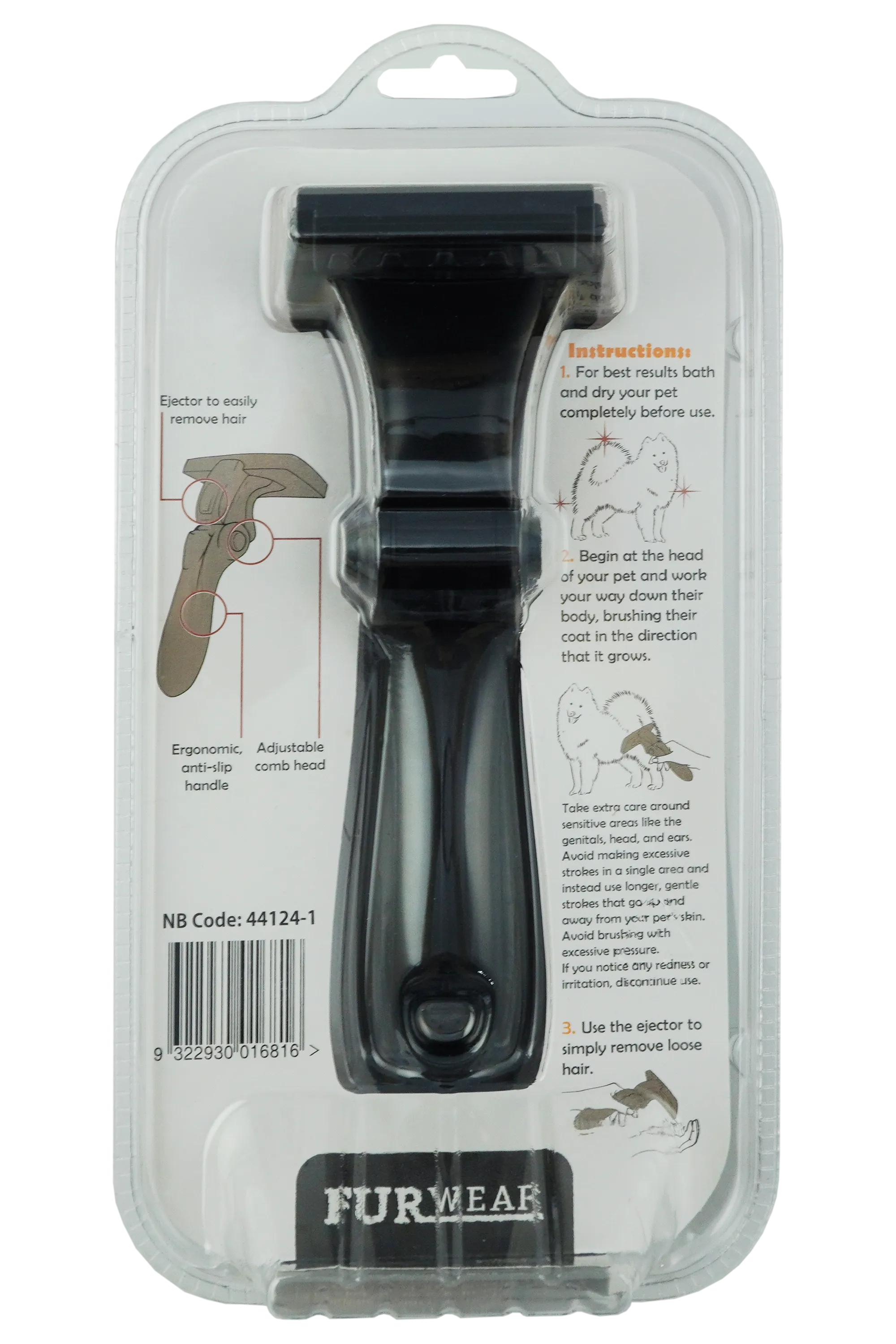 Furwear - DeShedding Tool for Small Dogs (Long Hair)