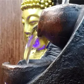 GAH Buddha Water Fountain Waterfall with Circular Water Flow Relaxing Office