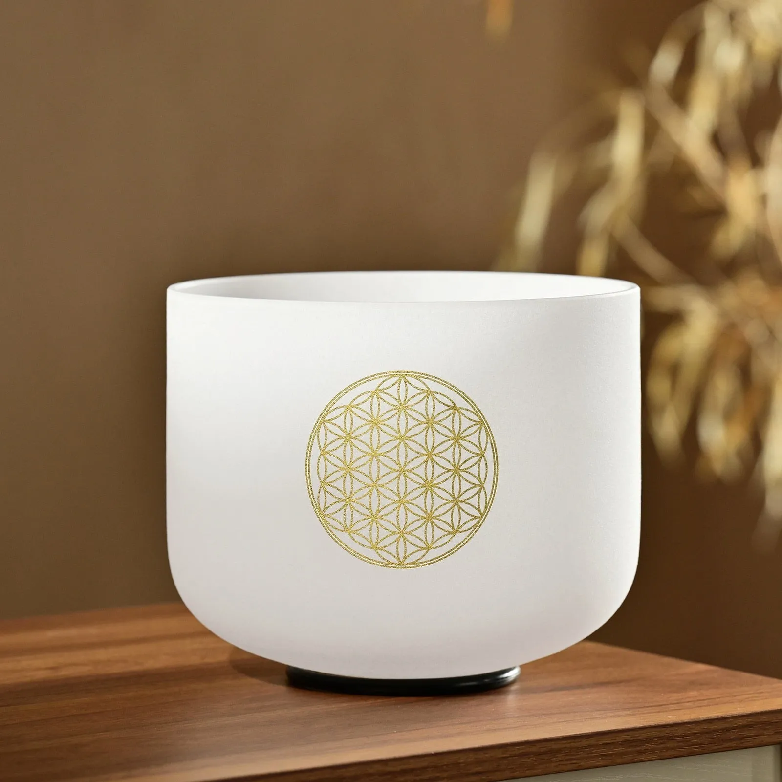 Harmonize Your Mind and Body with our 8-Inch Frosted Quartz Crystal Singing Bowl - 528Hz C Note Life Flower Design - Perfect for Stress Relief - Includes Free Mallet!
