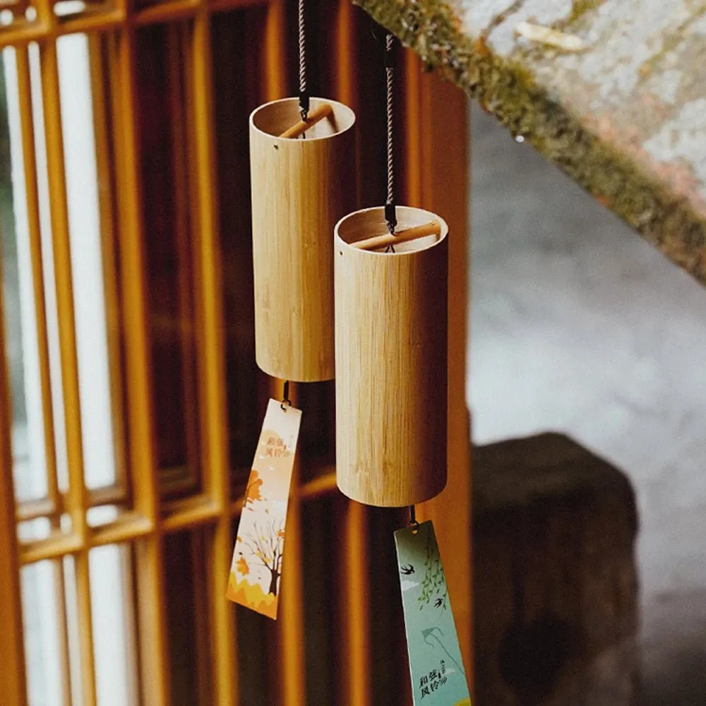 Harmony's Whisper: Bamboo Musical Wind Chimes