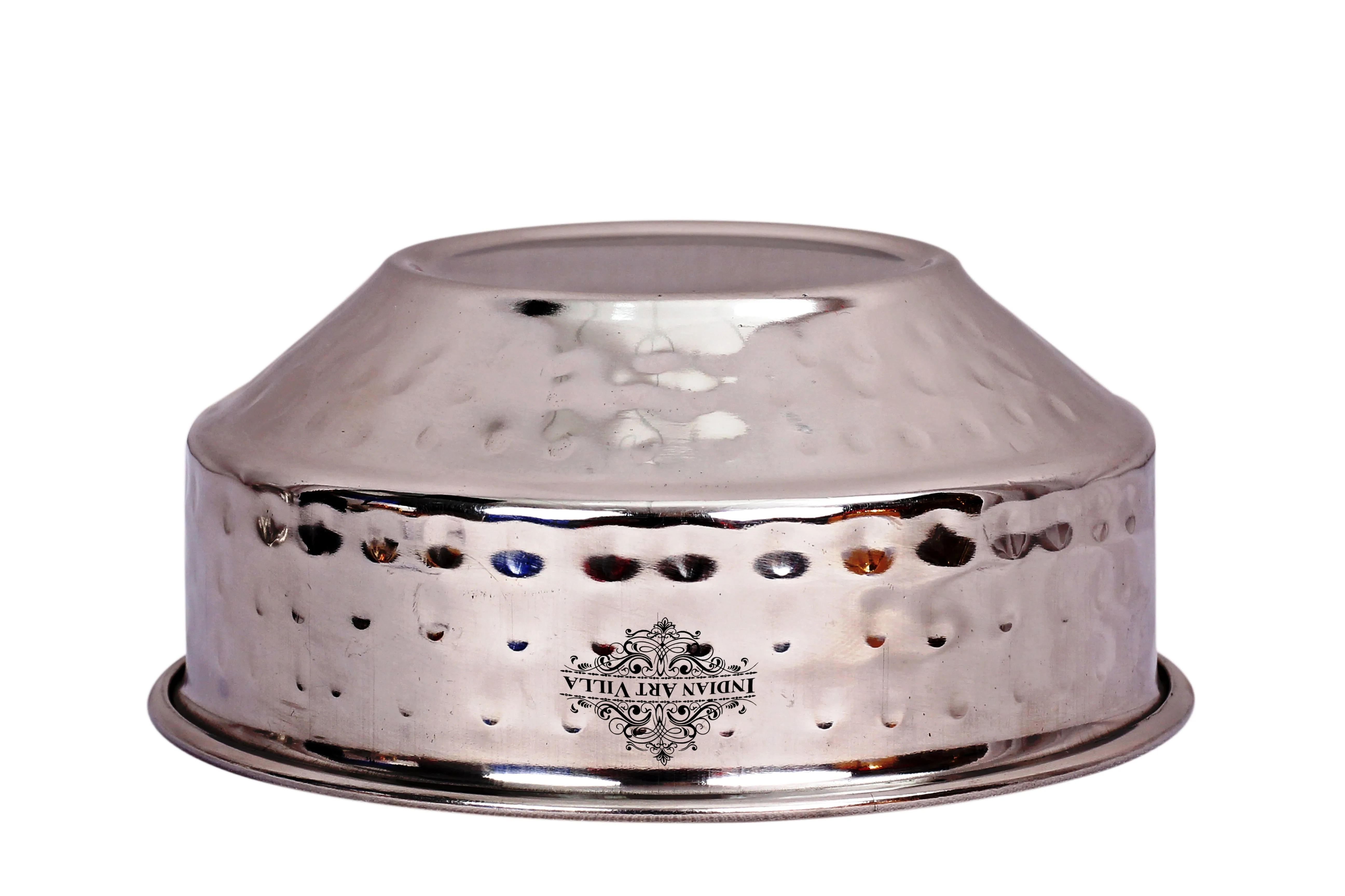 Indian Art Villa Pure Steel Hammered Design Soup Bowl 350 ML Set of 2