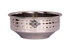 Indian Art Villa Pure Steel Hammered Design Soup Bowl 350 ML Set of 2
