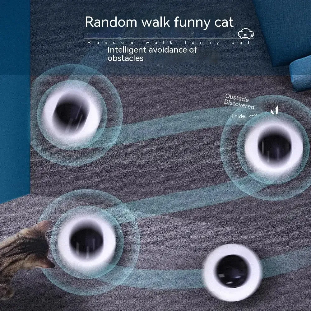 Interactive Cat Teaser Toy - USB Rechargeable with Replaceable Feather