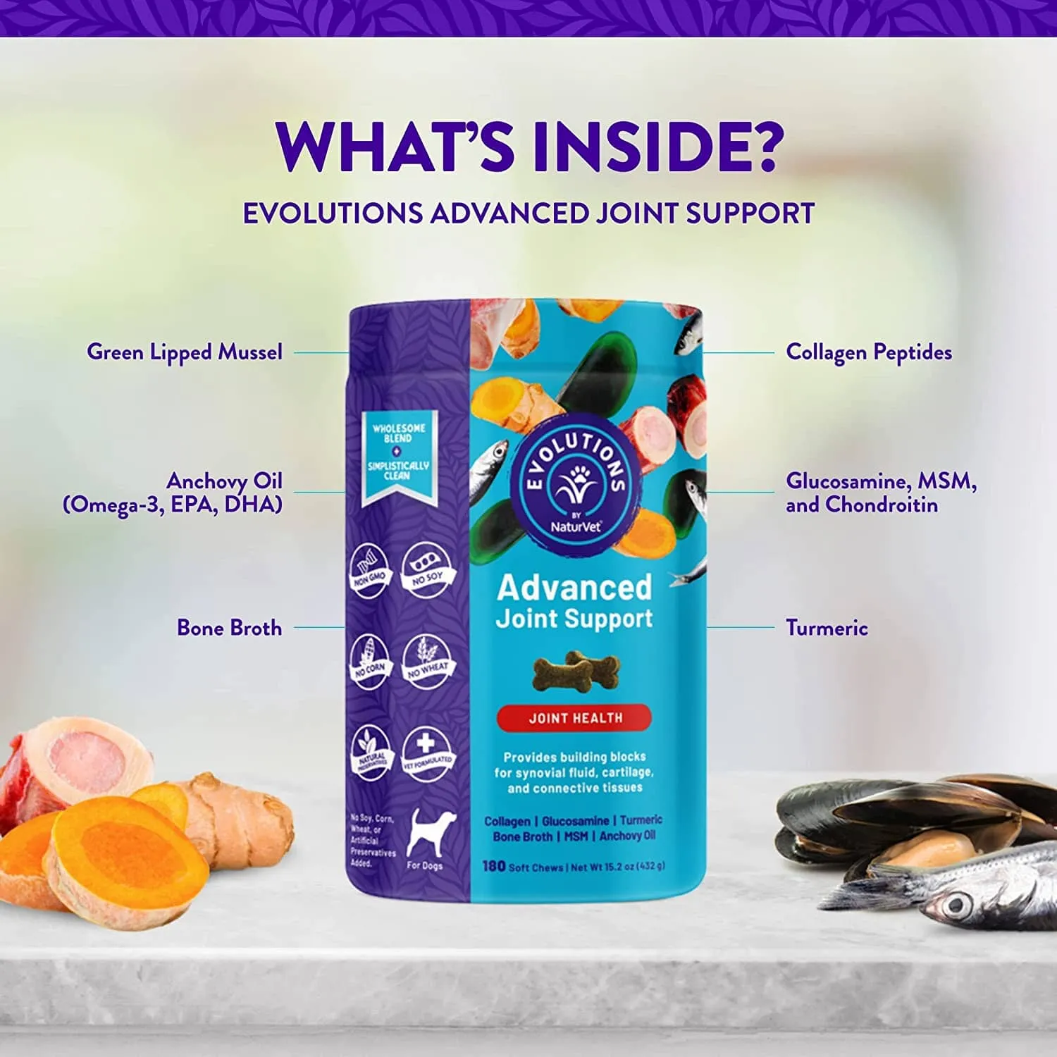 Naturvet Evolutions - Advanced Joint Soft Chews - 180 Count