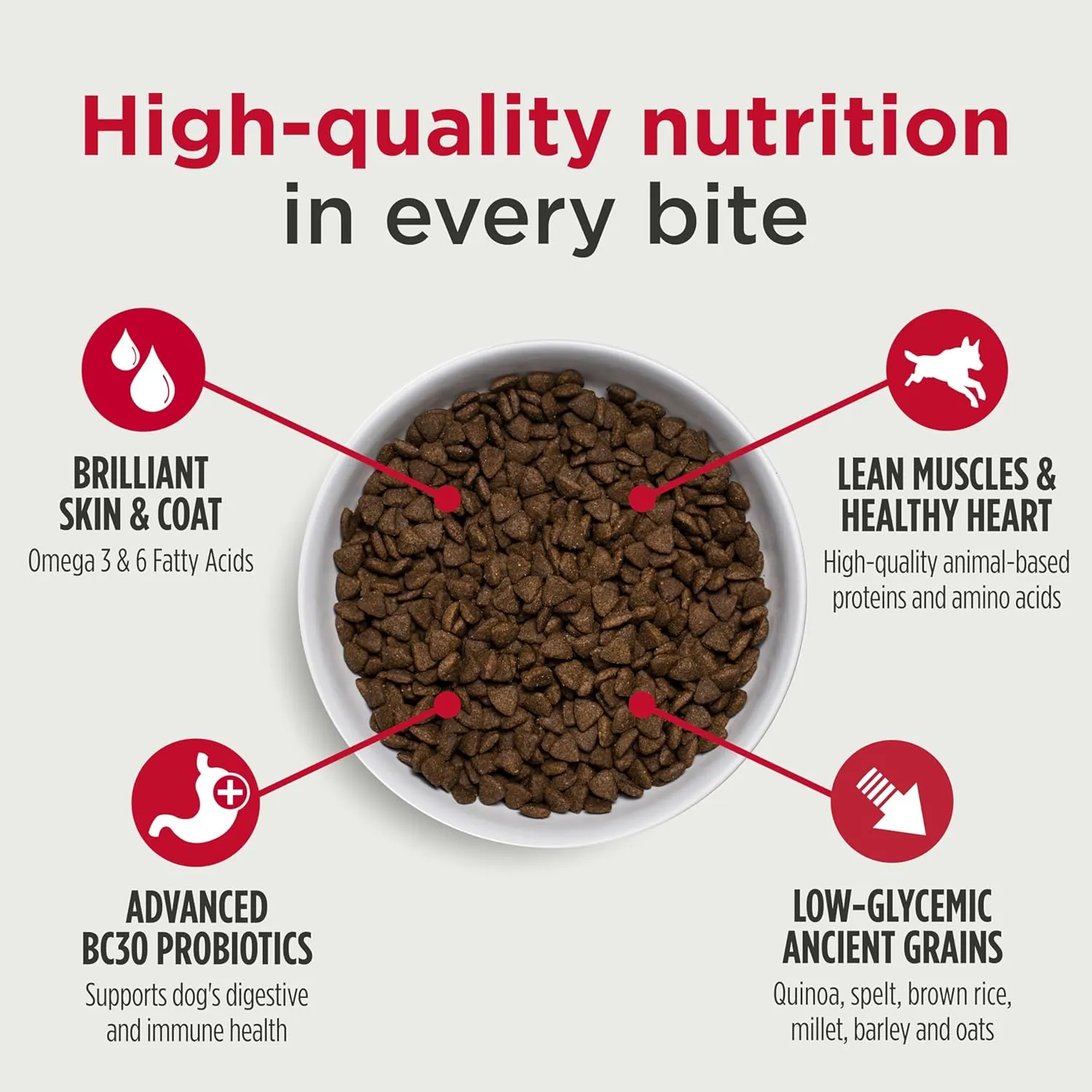 Nulo Frontrunner Ancient Grains High-Protein Dog Food, Beef, Barley, & Lamb Recipe- Natural Dry Dog Food with Probiotics, Grain-Inclusive Kibble for Adult Dogs, 5 lb Bag