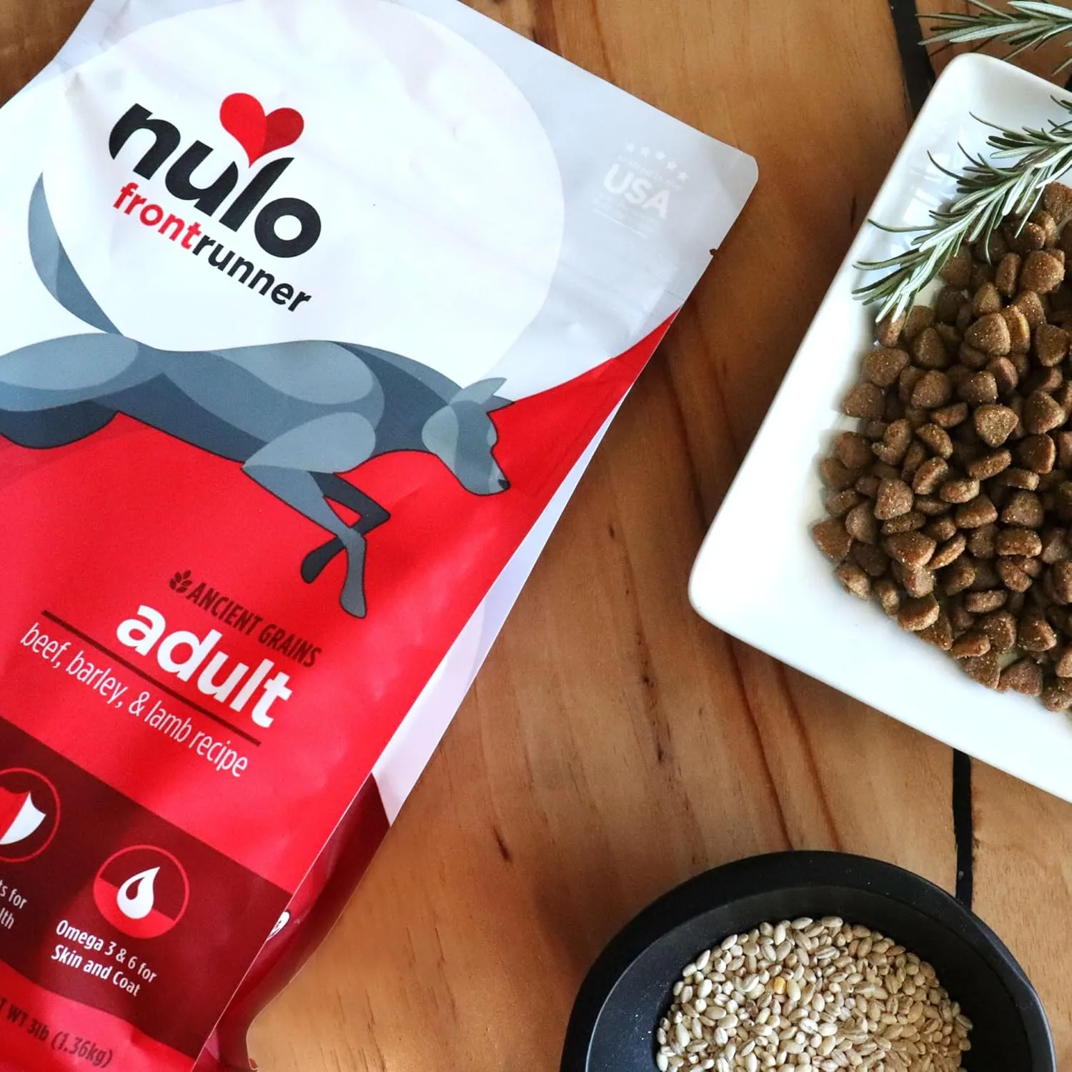 Nulo Frontrunner Ancient Grains High-Protein Dog Food, Beef, Barley, & Lamb Recipe- Natural Dry Dog Food with Probiotics, Grain-Inclusive Kibble for Adult Dogs, 5 lb Bag