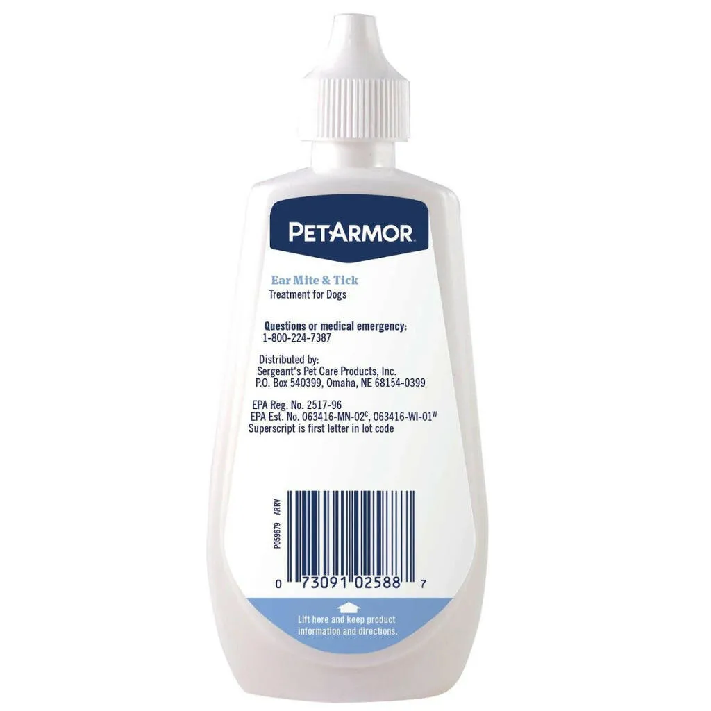 PetArmor Ear Mite & Tick Treatment for Dogs (3oz)