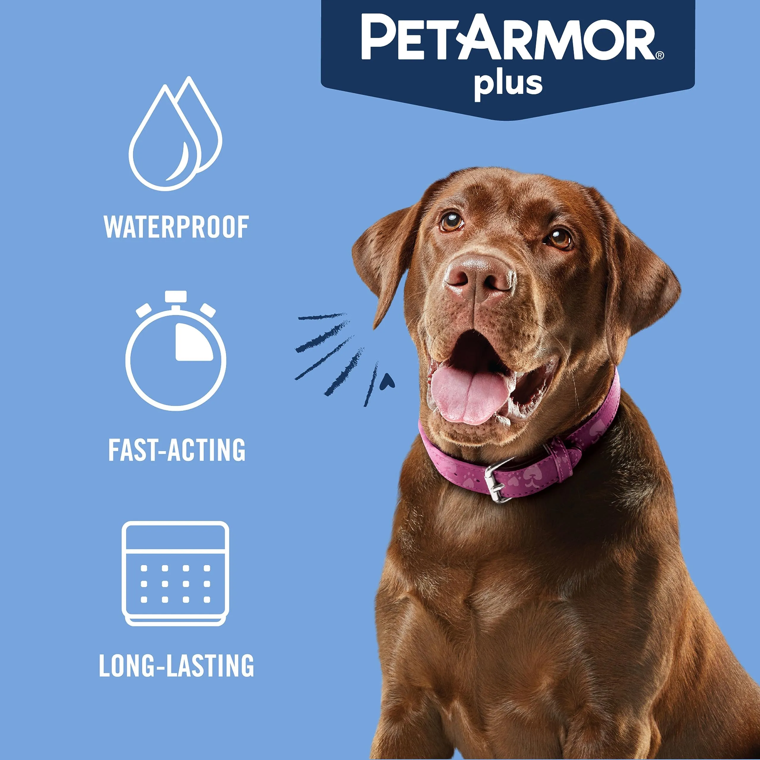 PetArmor Plus Flea and Tick Prevention for Dogs, Dog Flea and Tick Treatment, 3 Doses, Waterproof Topical, Fast Acting, Small Dogs (5-22 lbs)