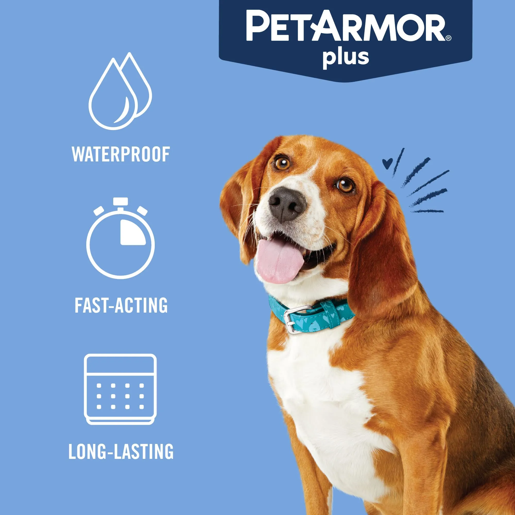 PetArmor Plus Flea and Tick Prevention for Dogs, Dog Flea and Tick Treatment, 3 Doses, Waterproof Topical, Fast Acting, Small Dogs (5-22 lbs)