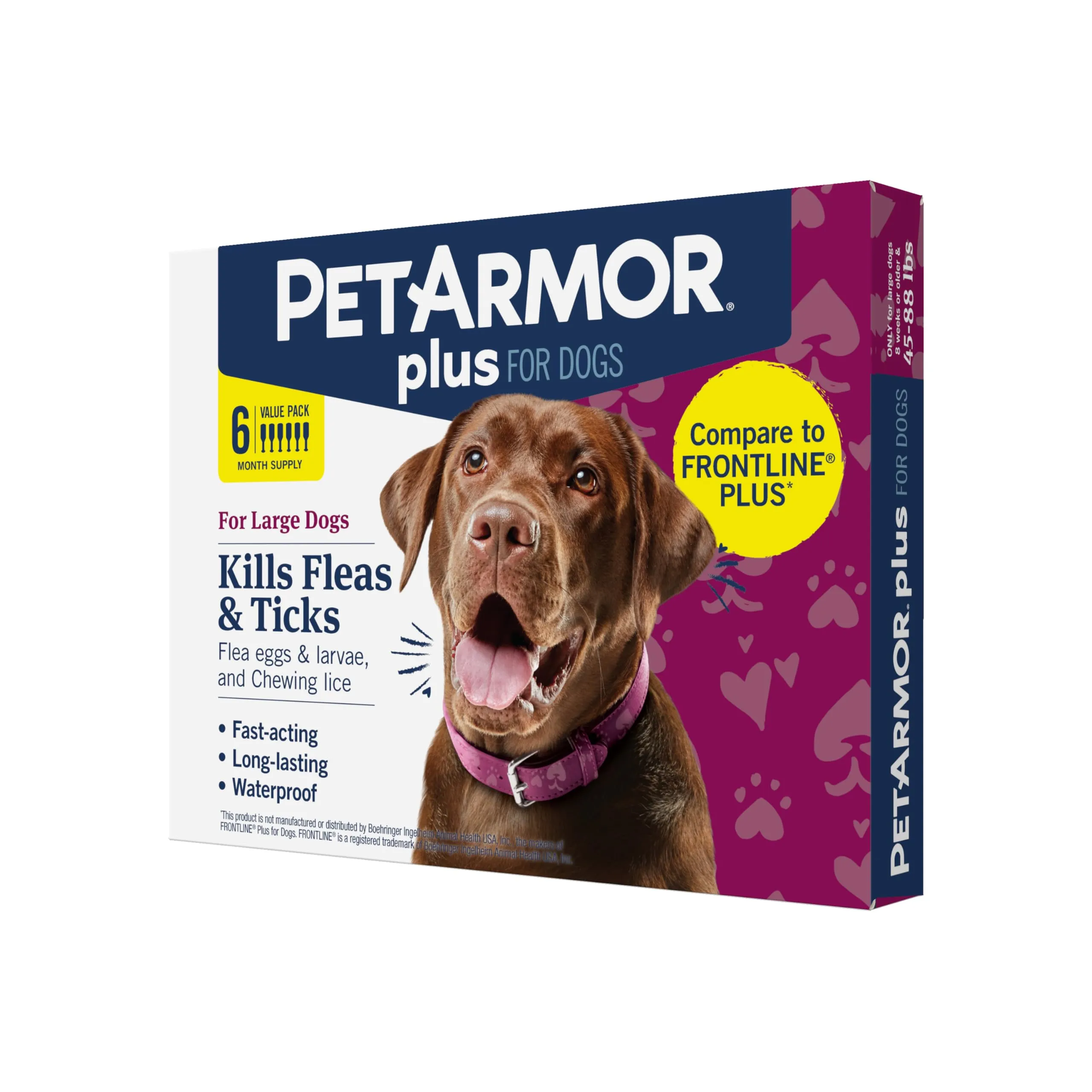 PetArmor Plus Flea and Tick Prevention for Dogs, Dog Flea and Tick Treatment, 3 Doses, Waterproof Topical, Fast Acting, Small Dogs (5-22 lbs)