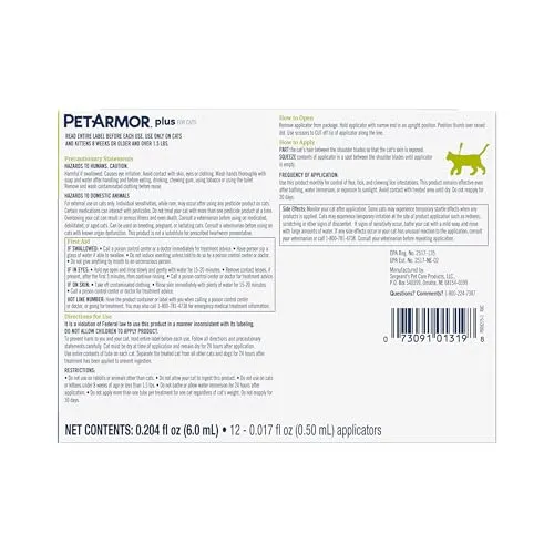 PetArmor Plus Flea and Tick Prevention for Dogs, Dog Flea and Tick Treatment, 3 Doses, Waterproof Topical, Fast Acting, Small Dogs (5-22 lbs)