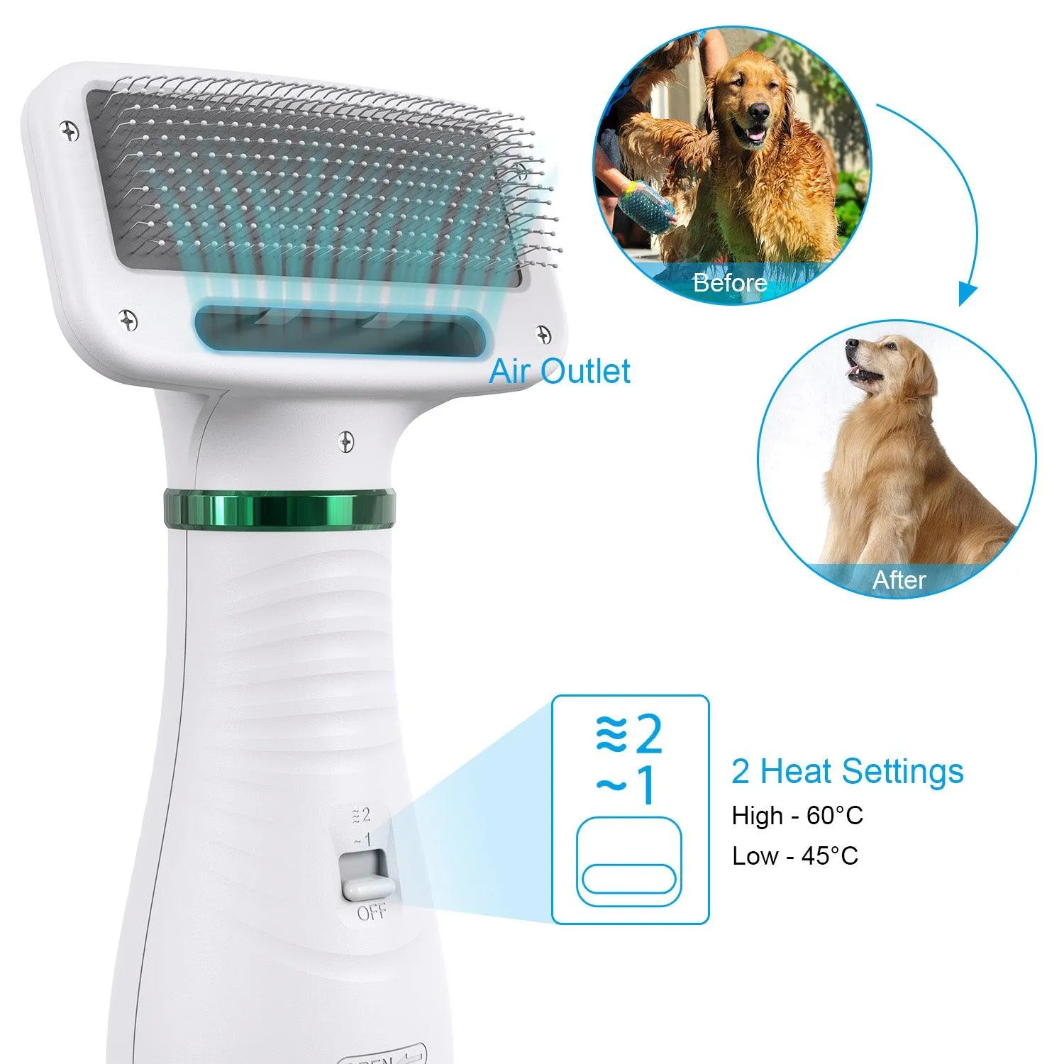 Portable Pet Grooming Comb & Hair  Dryer