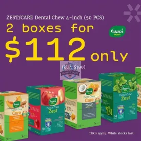 PROMO: Happi Doggy Zest/Care Chews 2 boxes for $112