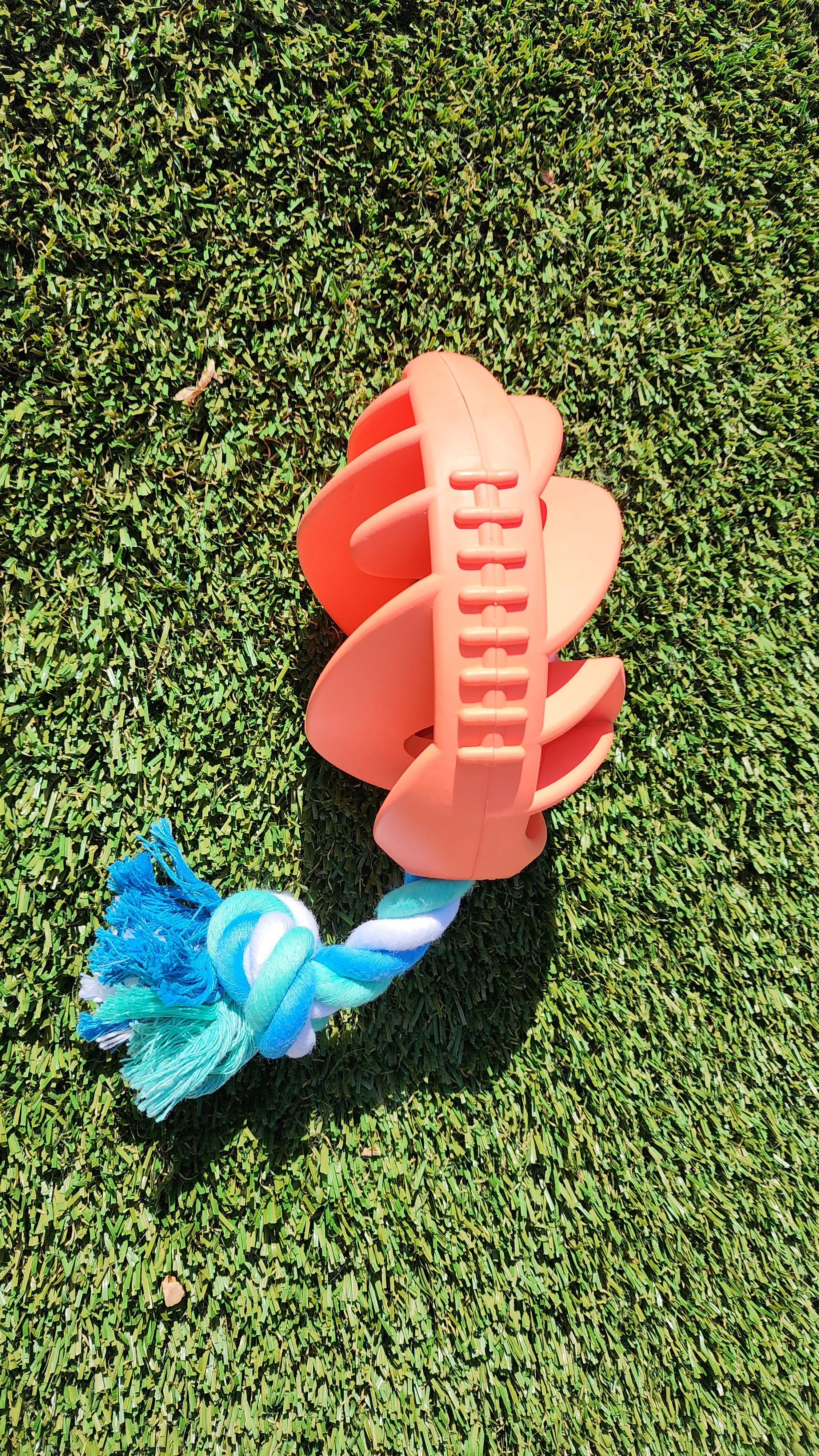 Rubber Football Dog Chew Toy with Tug Rope | PetPals®