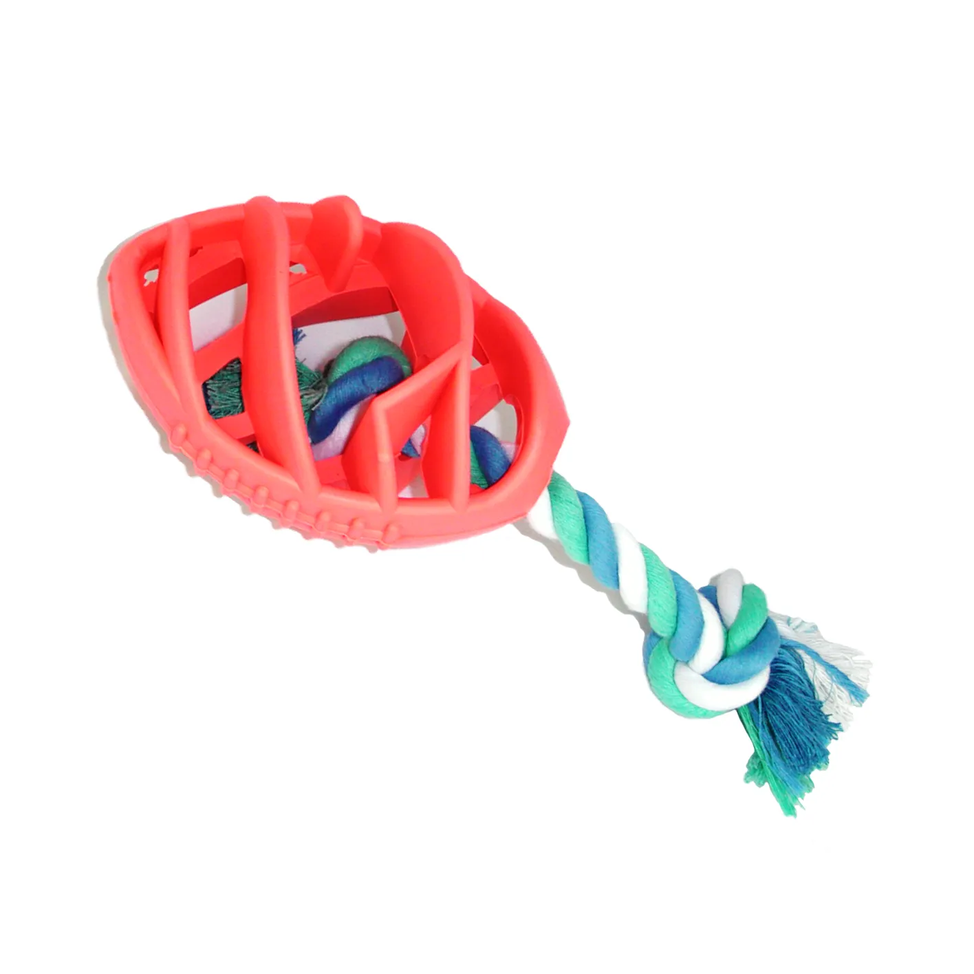 Rubber Football Dog Chew Toy with Tug Rope | PetPals®