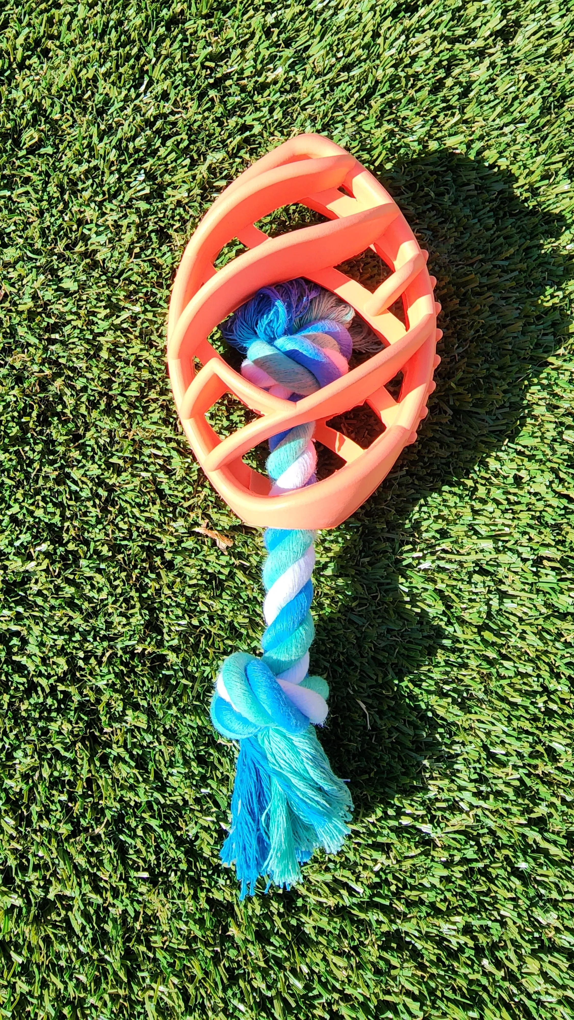 Rubber Football Dog Chew Toy with Tug Rope | PetPals®
