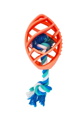 Rubber Football Dog Chew Toy with Tug Rope | PetPals®