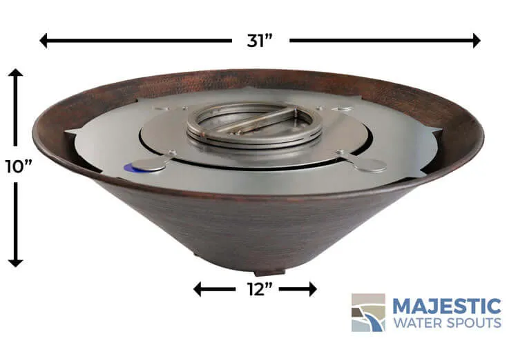 Solana <br> 31" Round Fire Bowl - Hammered Copper
