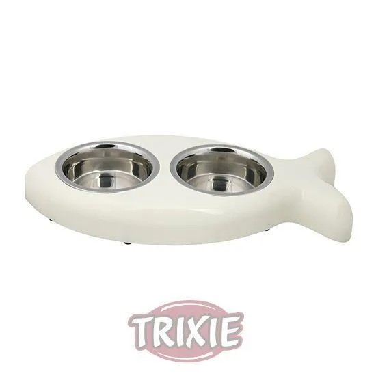 Stainless Steel Bowl Set Fish shape for cats