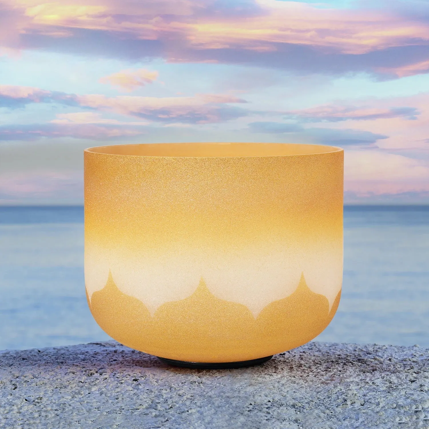 Sun Goddess Crystal Quartz CVNC Singing Bowls - Frosted - 8 Inch