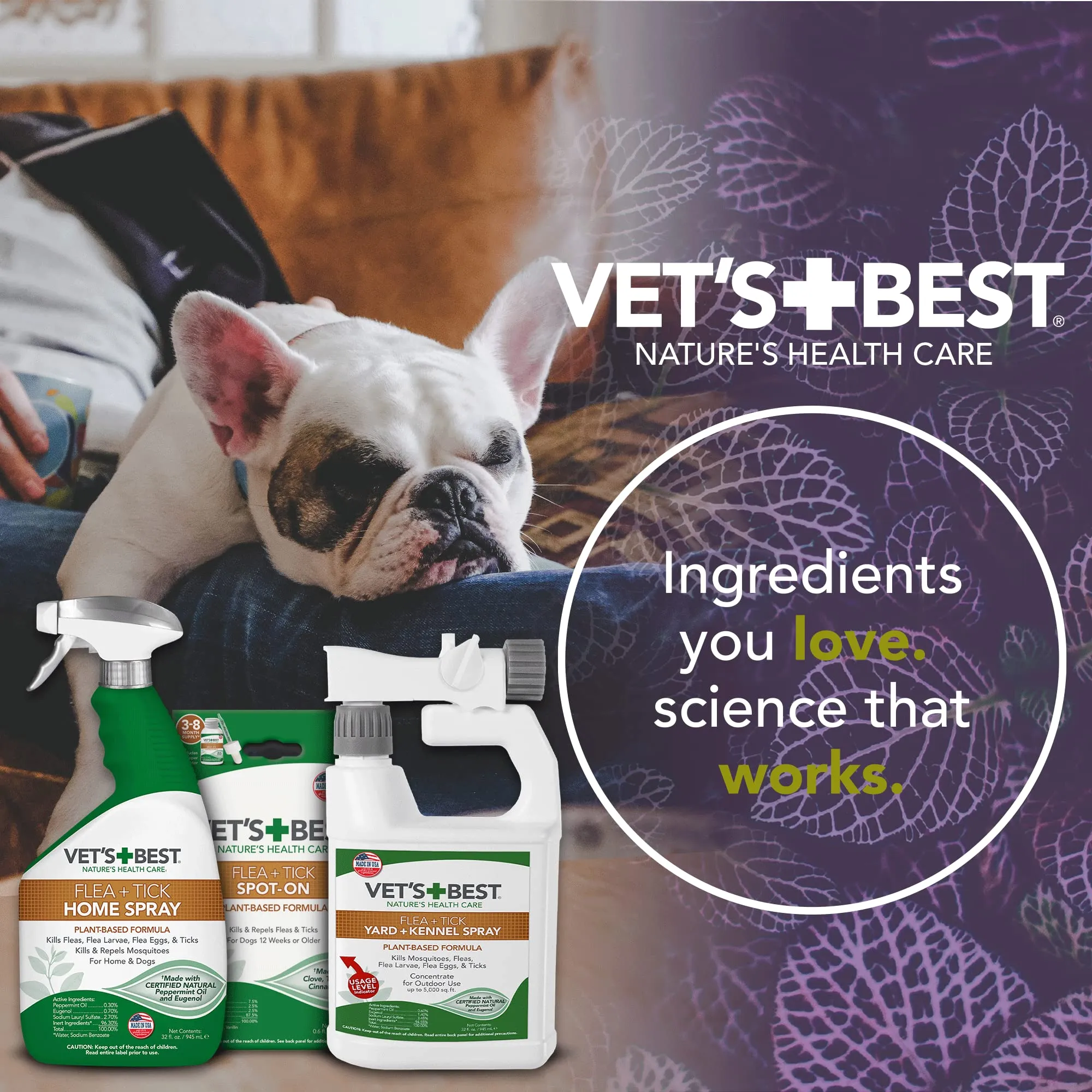 Vet's Best Plant Based Flea and Tick Spot-On Treatment Drops for Dogs - 1.6 ml - Small - 4 Count