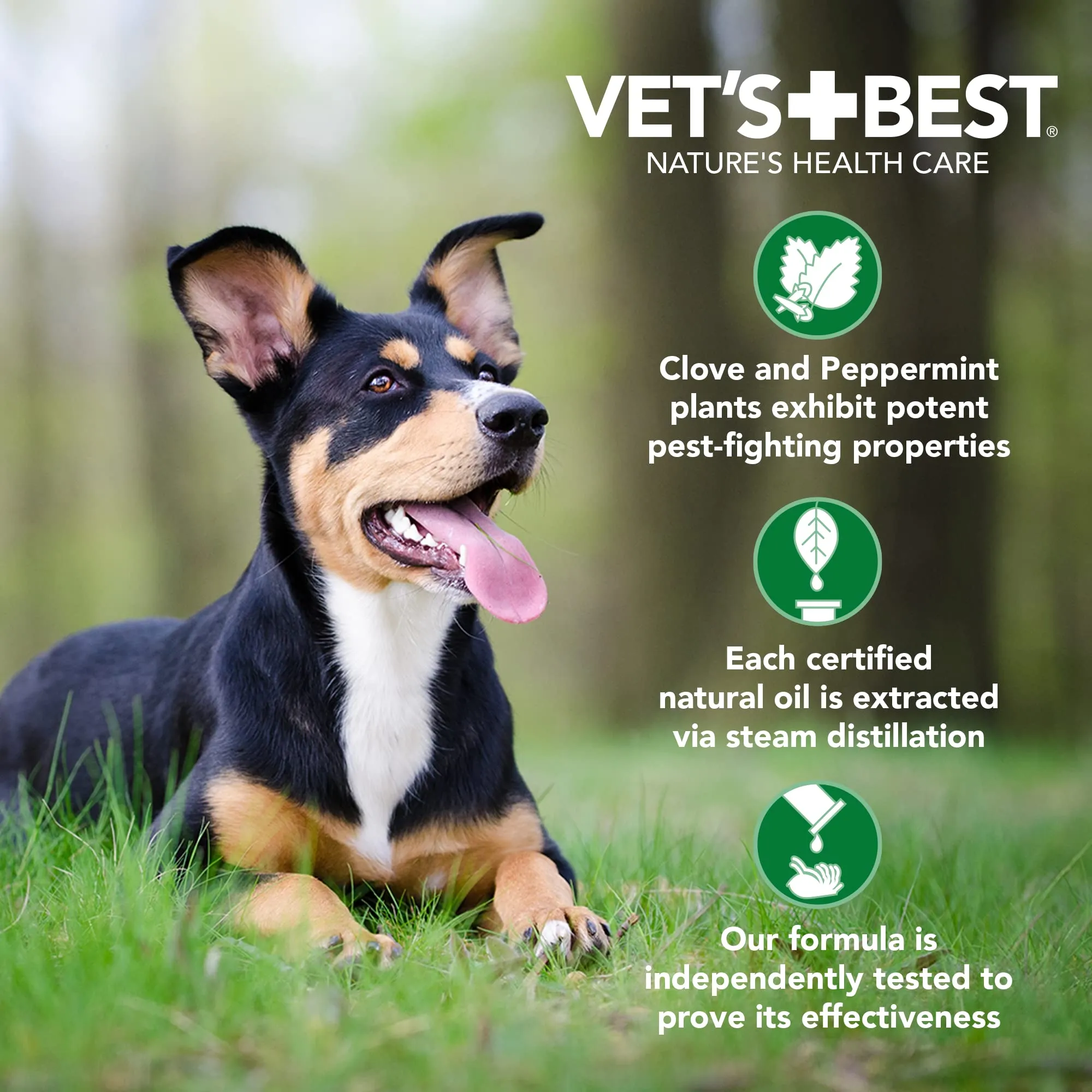 Vet's Best Plant Based Flea and Tick Spot-On Treatment Drops for Dogs - 1.6 ml - Small - 4 Count